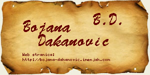 Bojana Dakanović vizit kartica